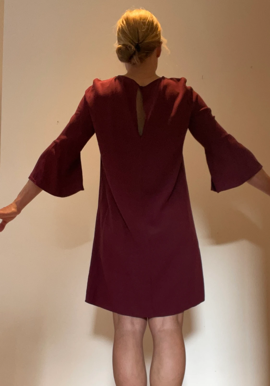 Långärmad viskosklänning - 90