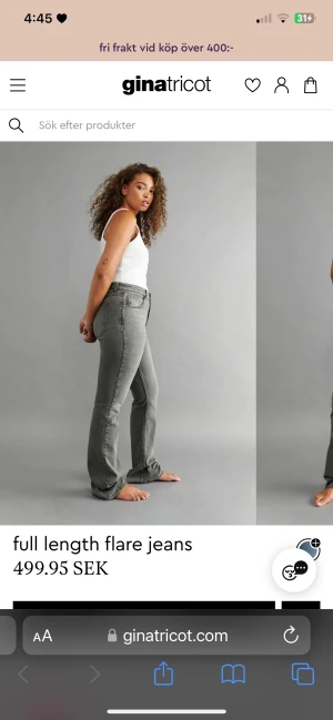 Gina Tricot Full Lenght Flare Jeans  - Strl M.  Jag har bara testat dem men de är lite stora för mig. Jättebra kvalite och superfina. Jag köpte dem för 499 men säljer för 200. Jag kan skicka dem till dig :). 