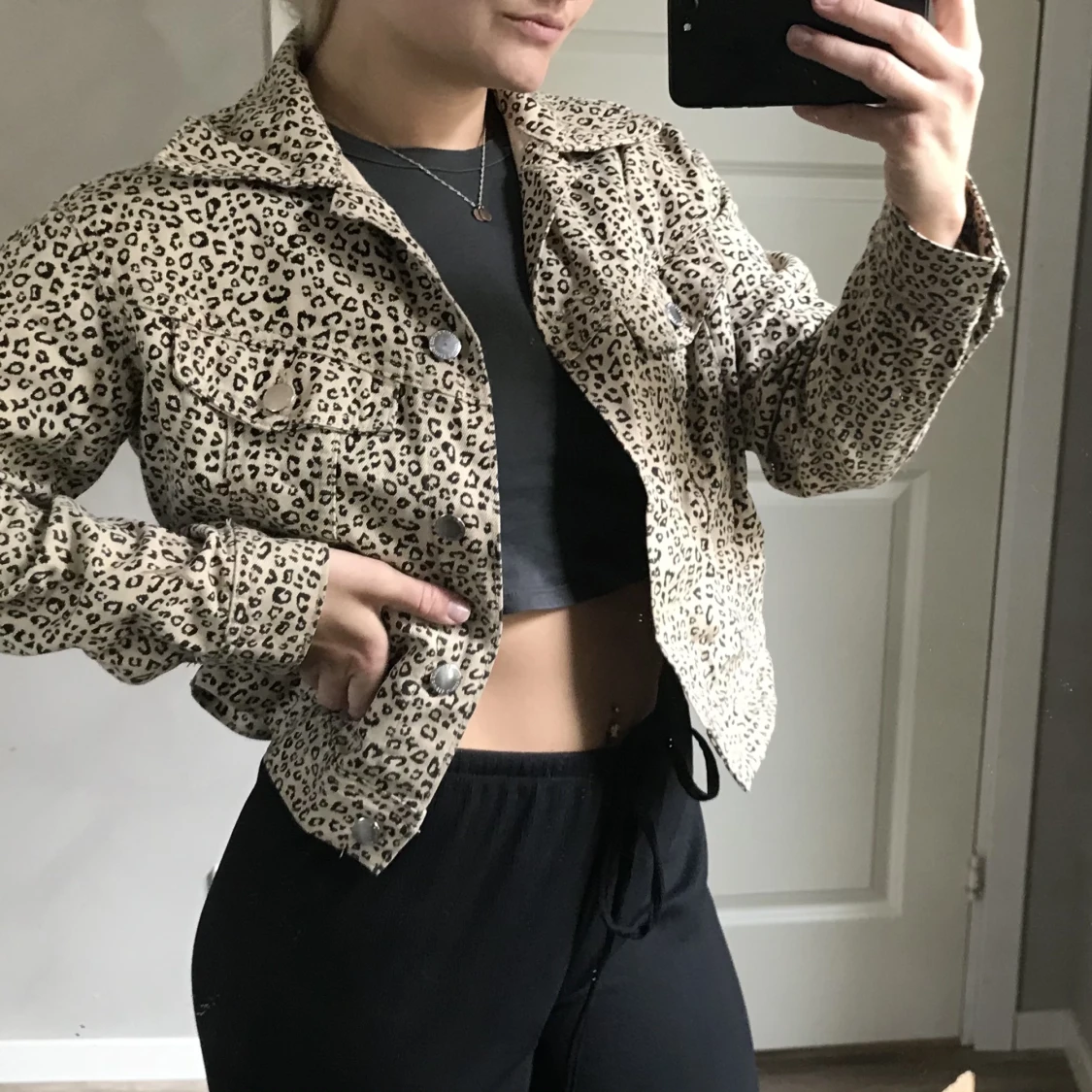 Mönstrad jeansjacka