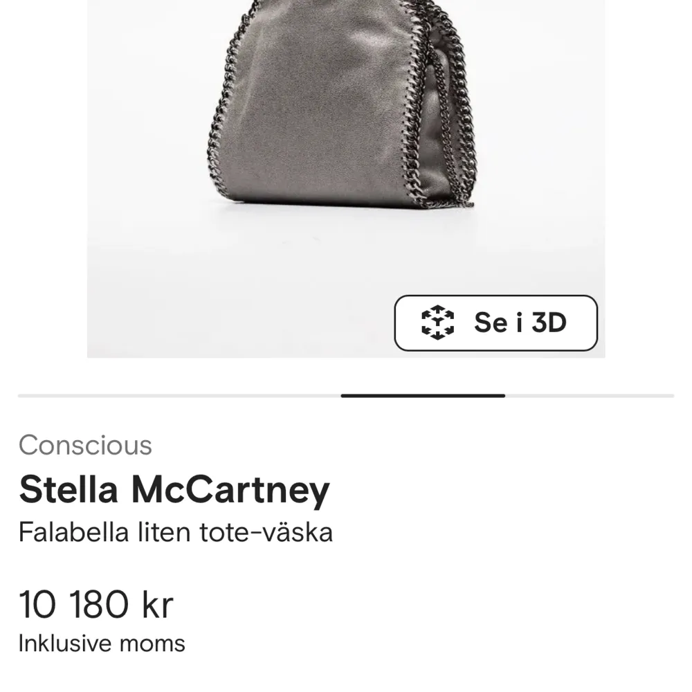 Intressekoll på min falabella mini tote.  Höjd: 23,5 Bredd: 26,5. Väskor.