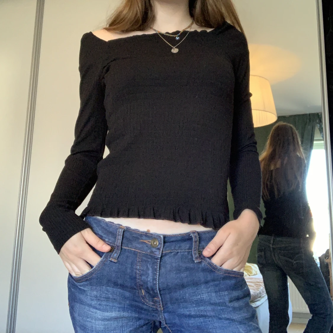 Stretchig svart topp - 90