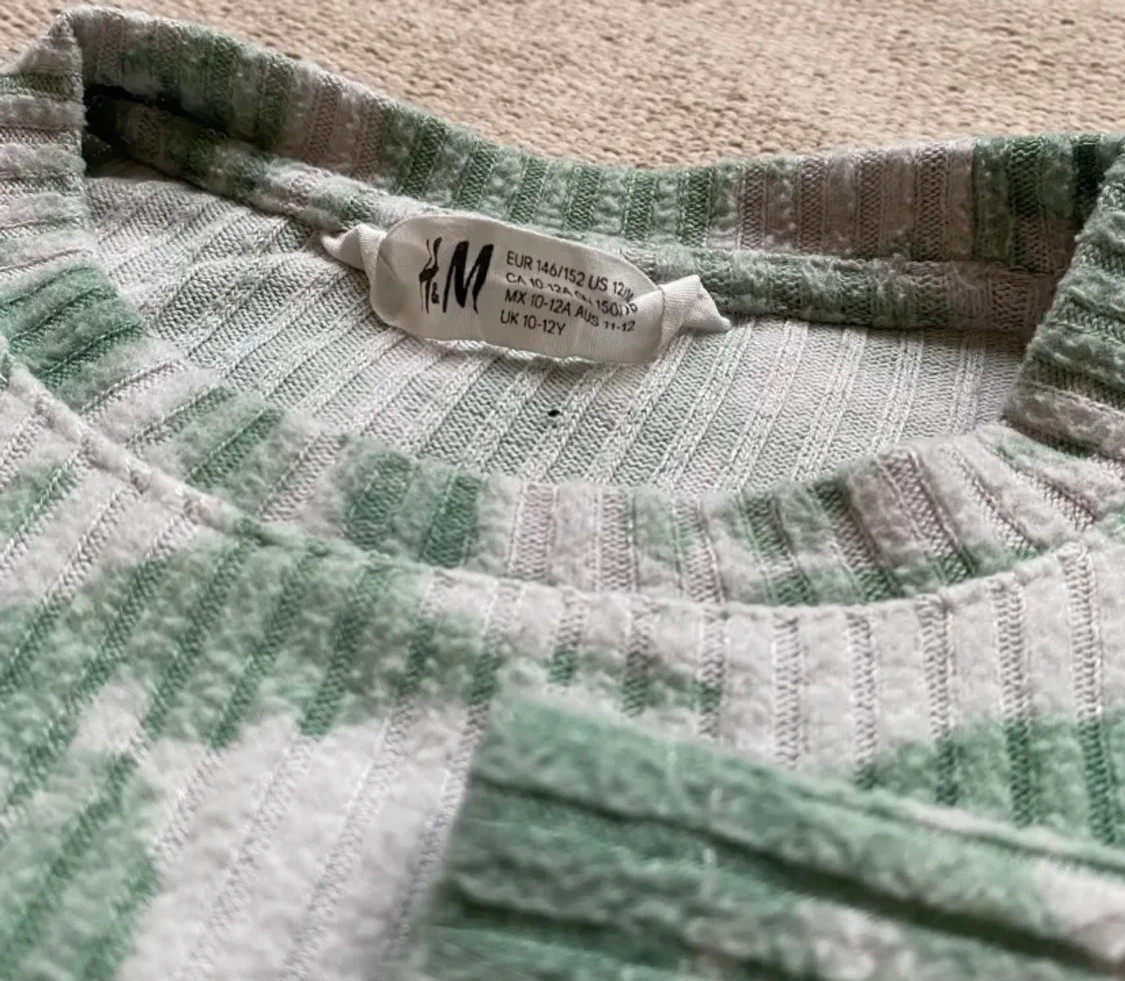 Grönvit långärmad - 90