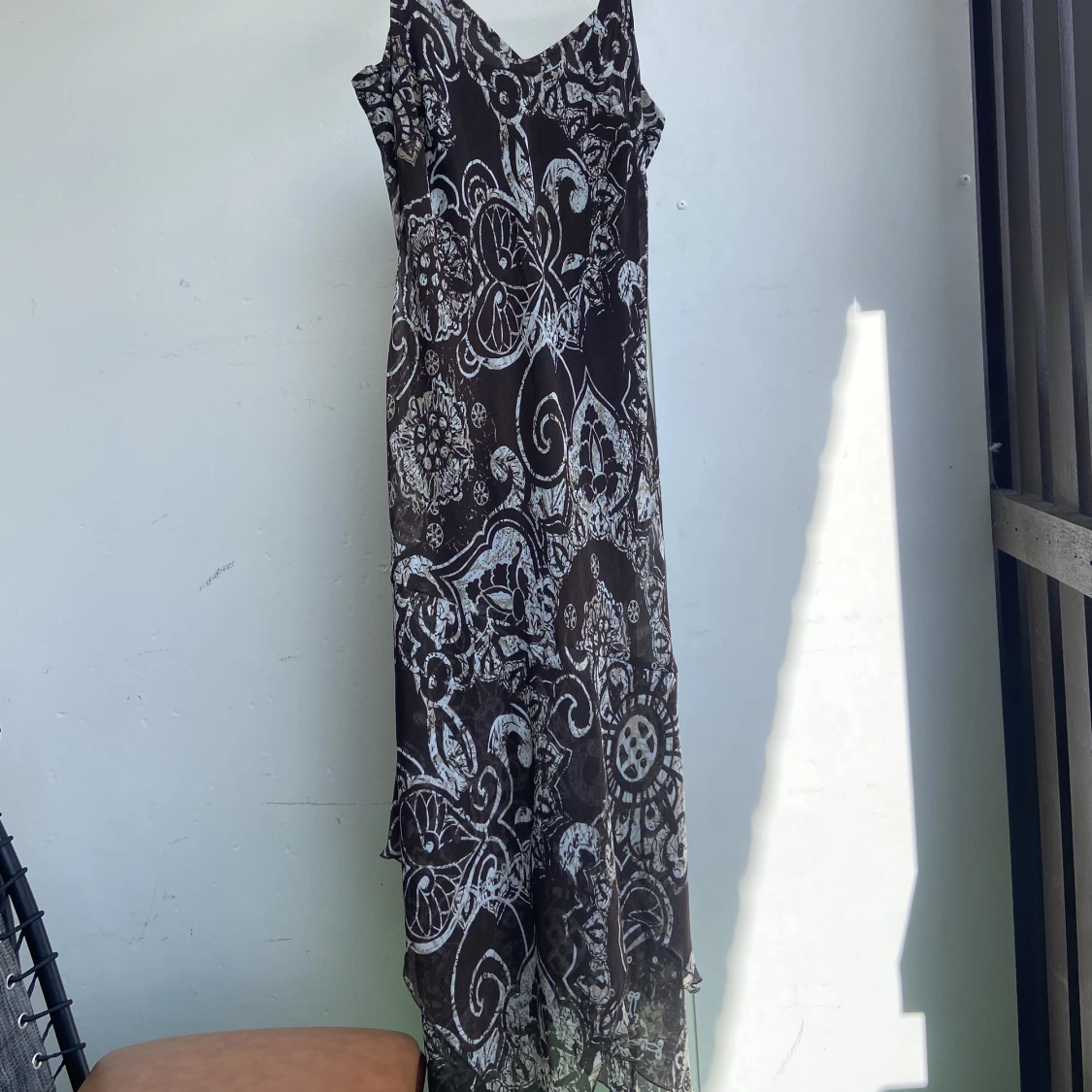 Mönstrad långklänning  - 90