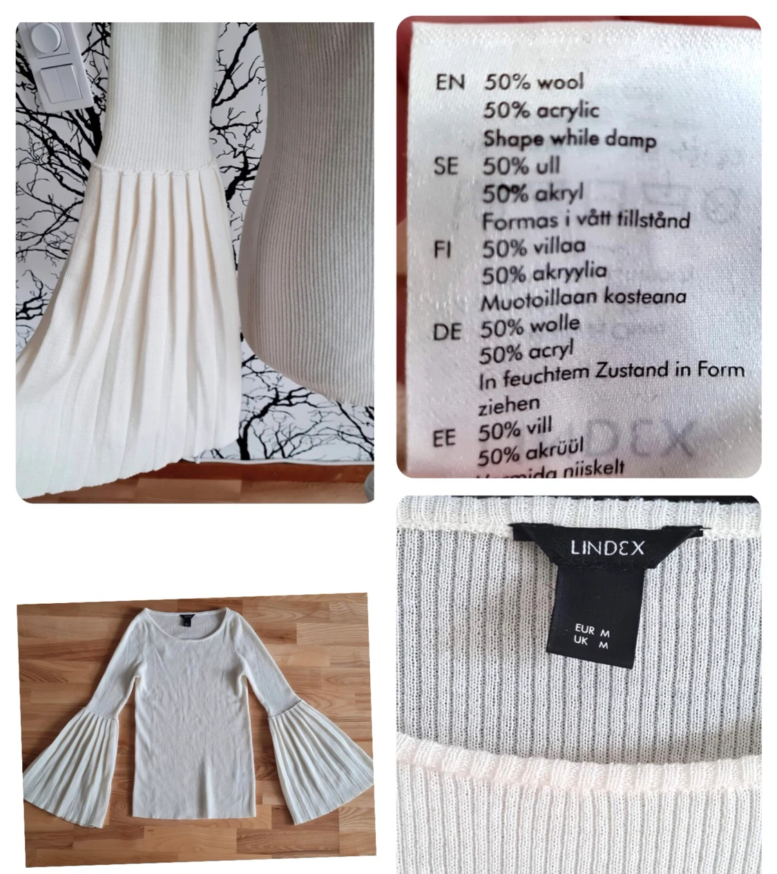 Jättefin mjuk varm tröja/ blus /  50% ull Oanvänd Stl M  - 90