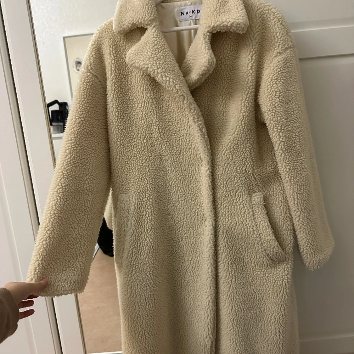 Beige teddyjacka - 90
