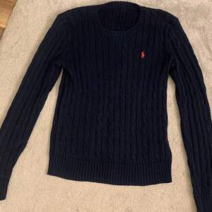 Kabelstickad tröja från Ralph lauren, Mörkblå, stl.M 