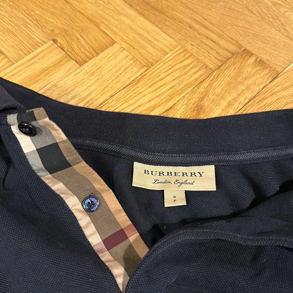 Burberry piké långärmad bomull mörkblå - 90