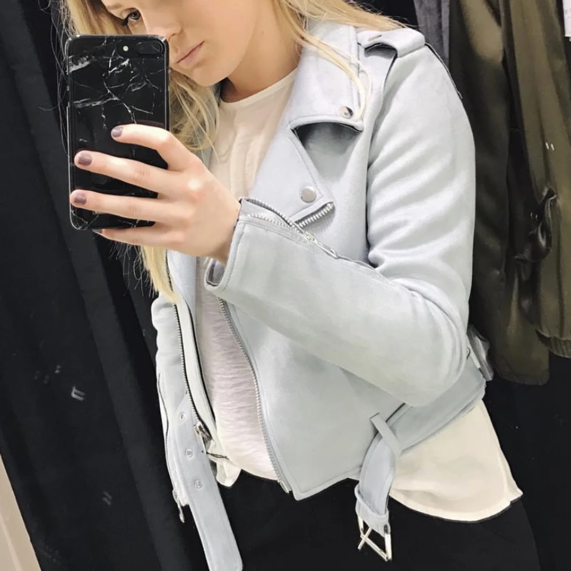 Blå mockajacka i perfekt skick - 91