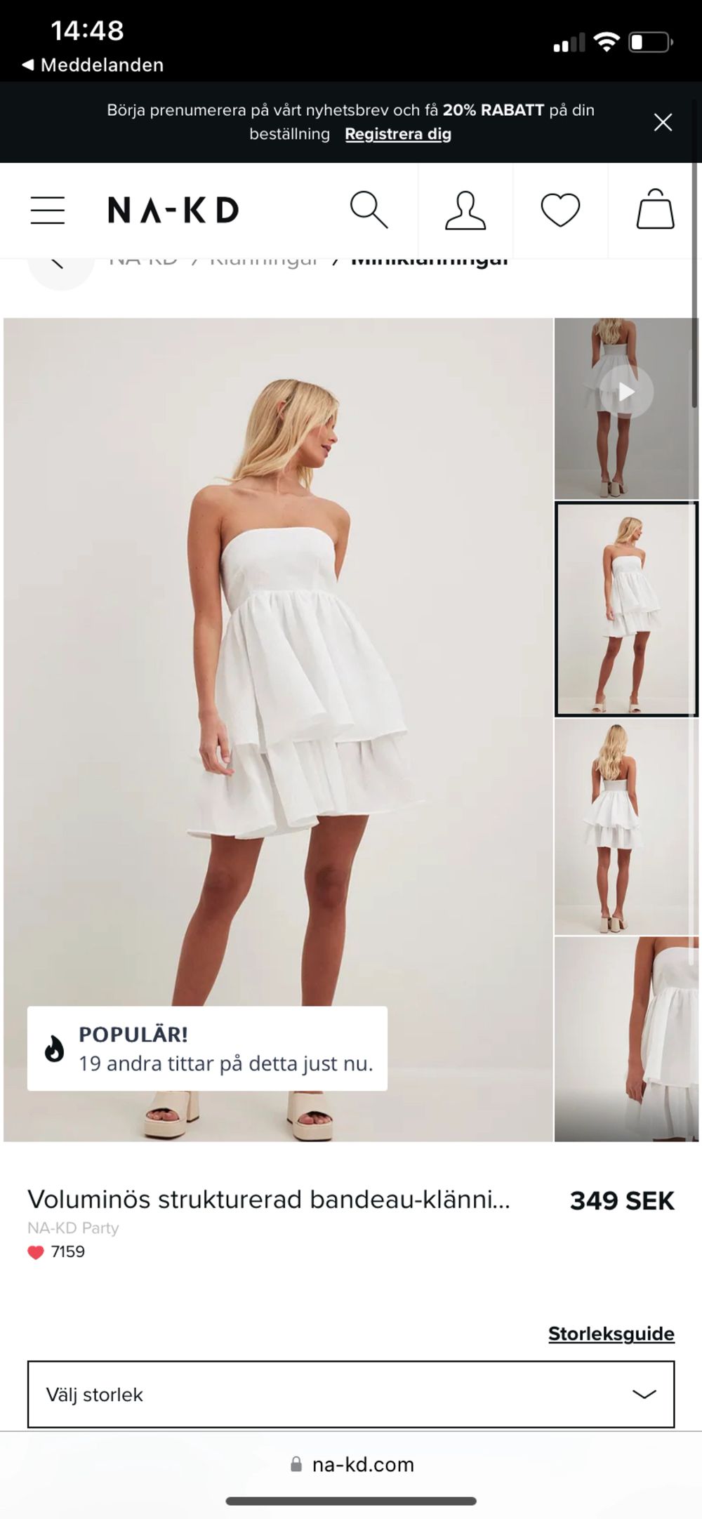 Säljer min vita Volang klänning från NAKD. Den är oanvänd bara testad skriv om ni vill ha bättre bilder . Klänningar.