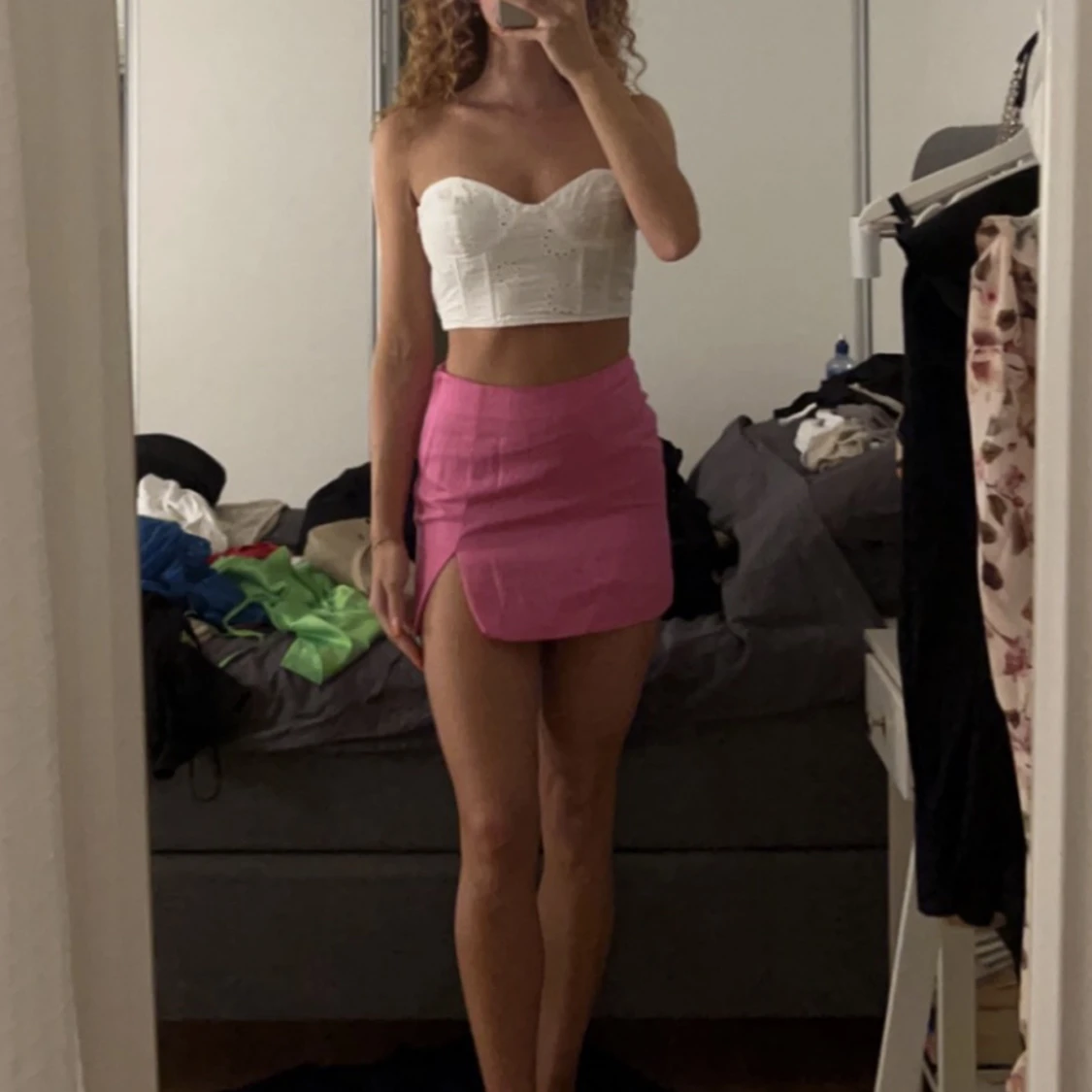 Vit off shoulder topp  - 91