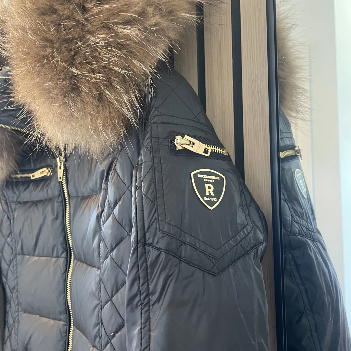 Rockanblue jacka med äkta päls - 1