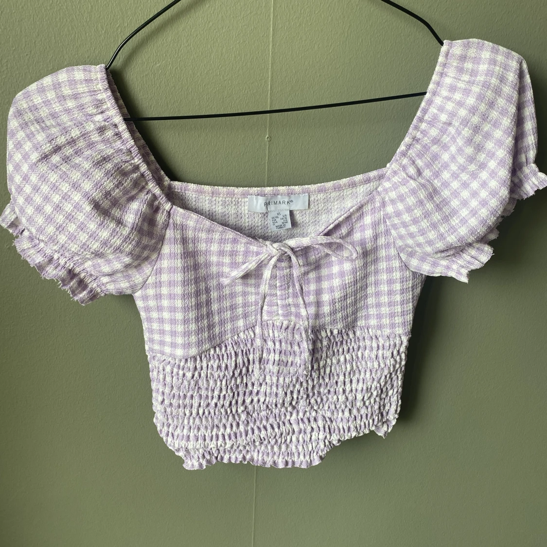 Lila och vit rutig topp - 91