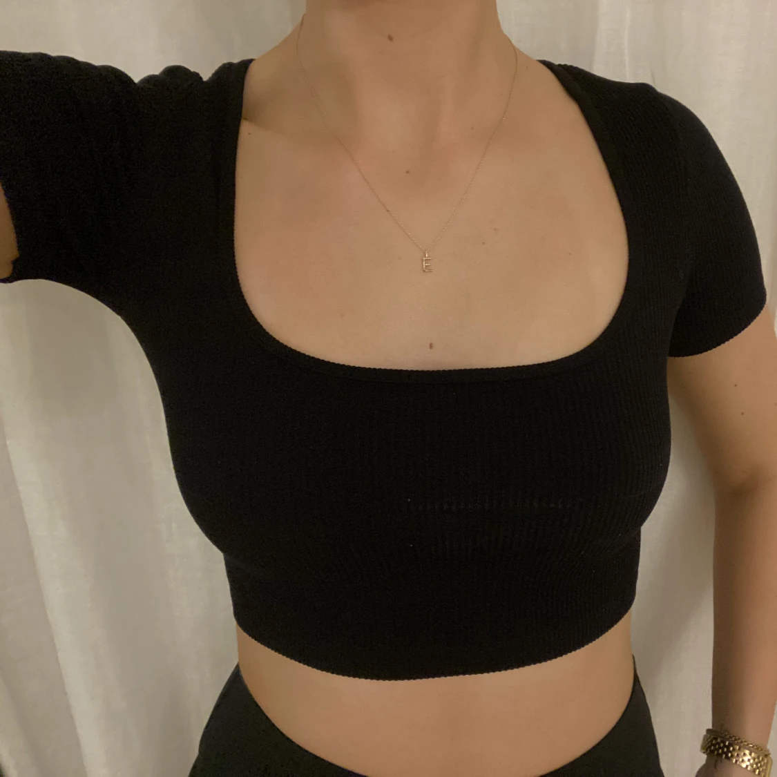 Crop top med fyrkantig urringning