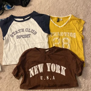 3 t-shirtar  - 60kr för alla tre. XS och 134 (bruna)  Nyskick! 