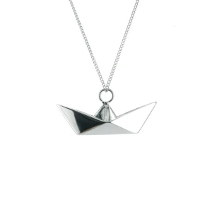 Origami boat necklace - Necklace with pendant (origami paper boat)