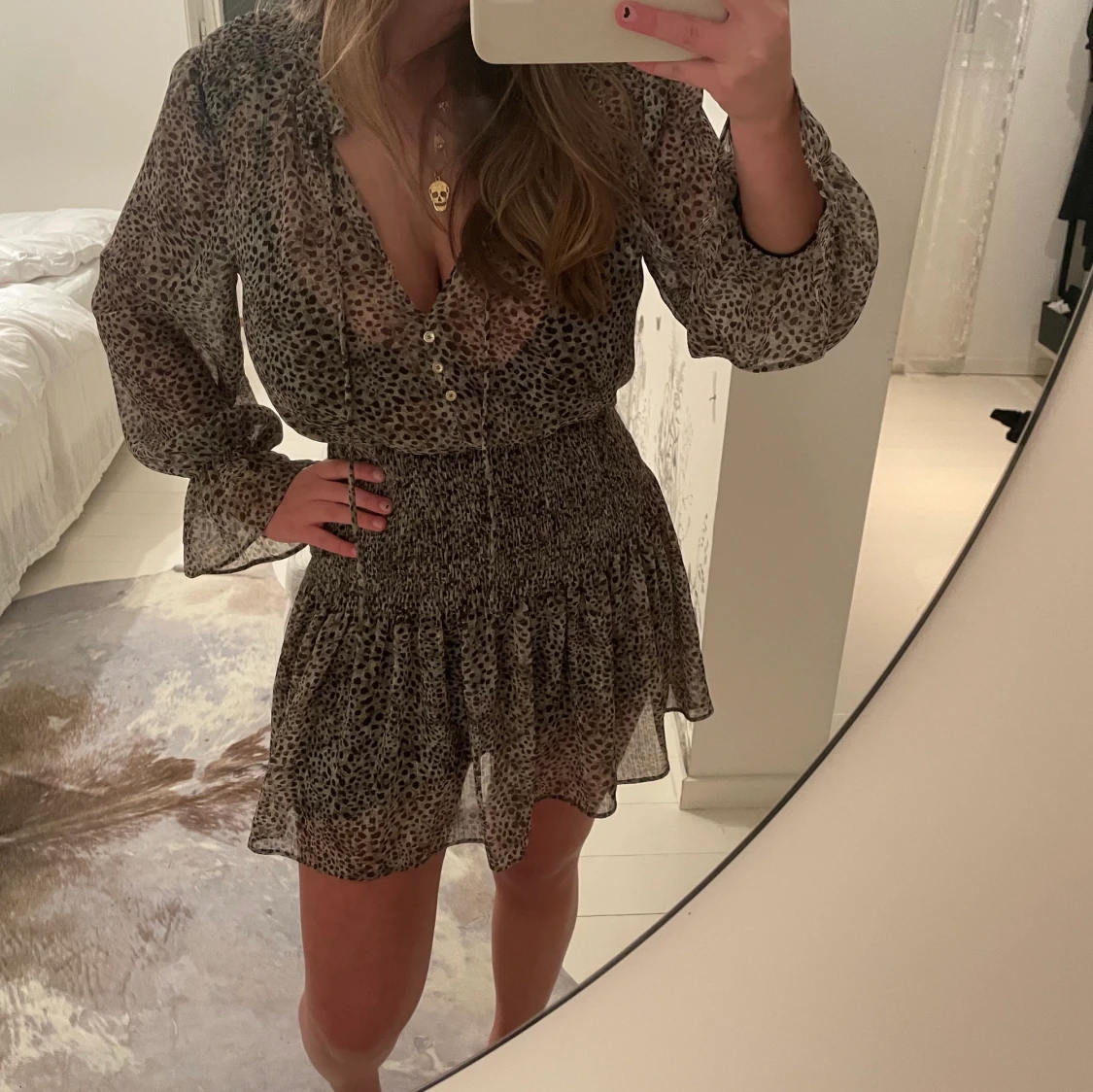 Zara leopard klänning  - 90