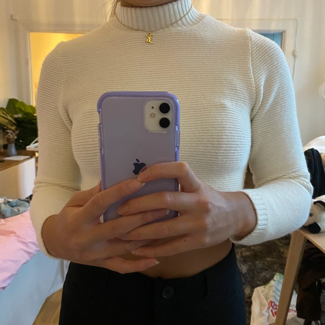 Vit stickad croptop från Missguided - 91