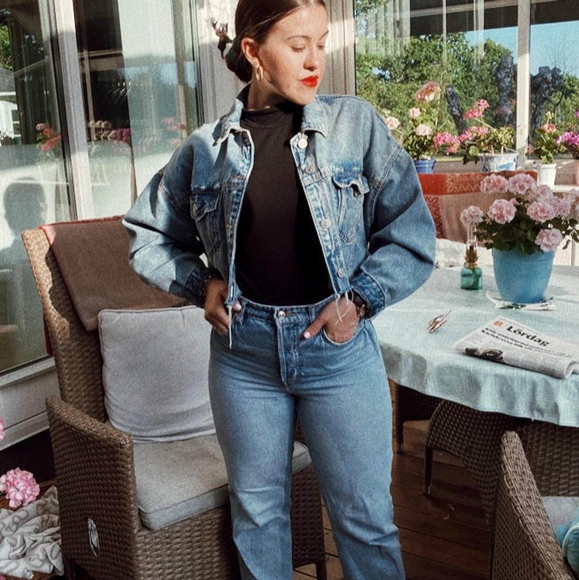 Cropped jeansjacka - 90