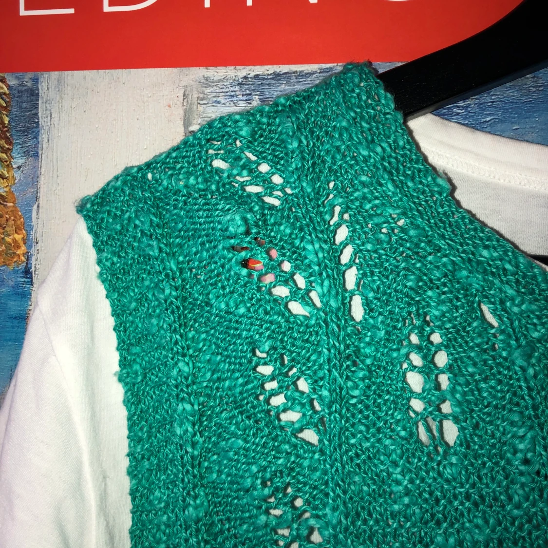 Stickad blå väst - 23