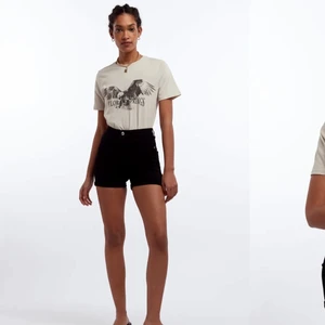 Ginatricot  - Jätte fina denim shorts i modell Molly från Ginatricot.  Shortsen är svarta och är  använda men det är bar lappen i back som är lite sönder. Säljer för 90 ink frakt. Skicka för egna bilder