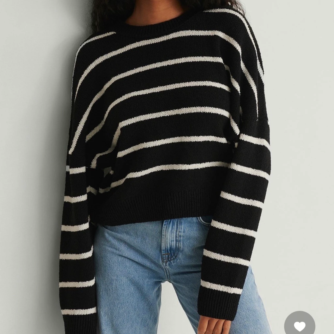 Randig stickad tröja - 90