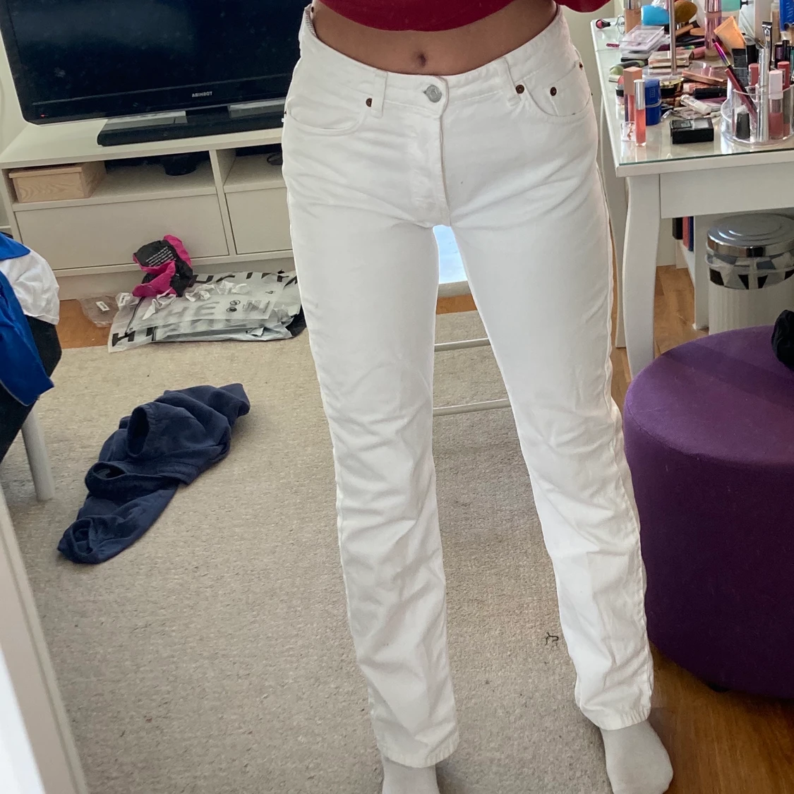 Zara mid Rise straight jeans - 90