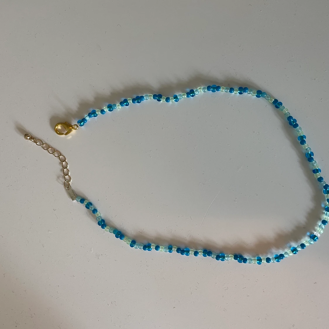 Blått pärlhalsband💙💙 - 90