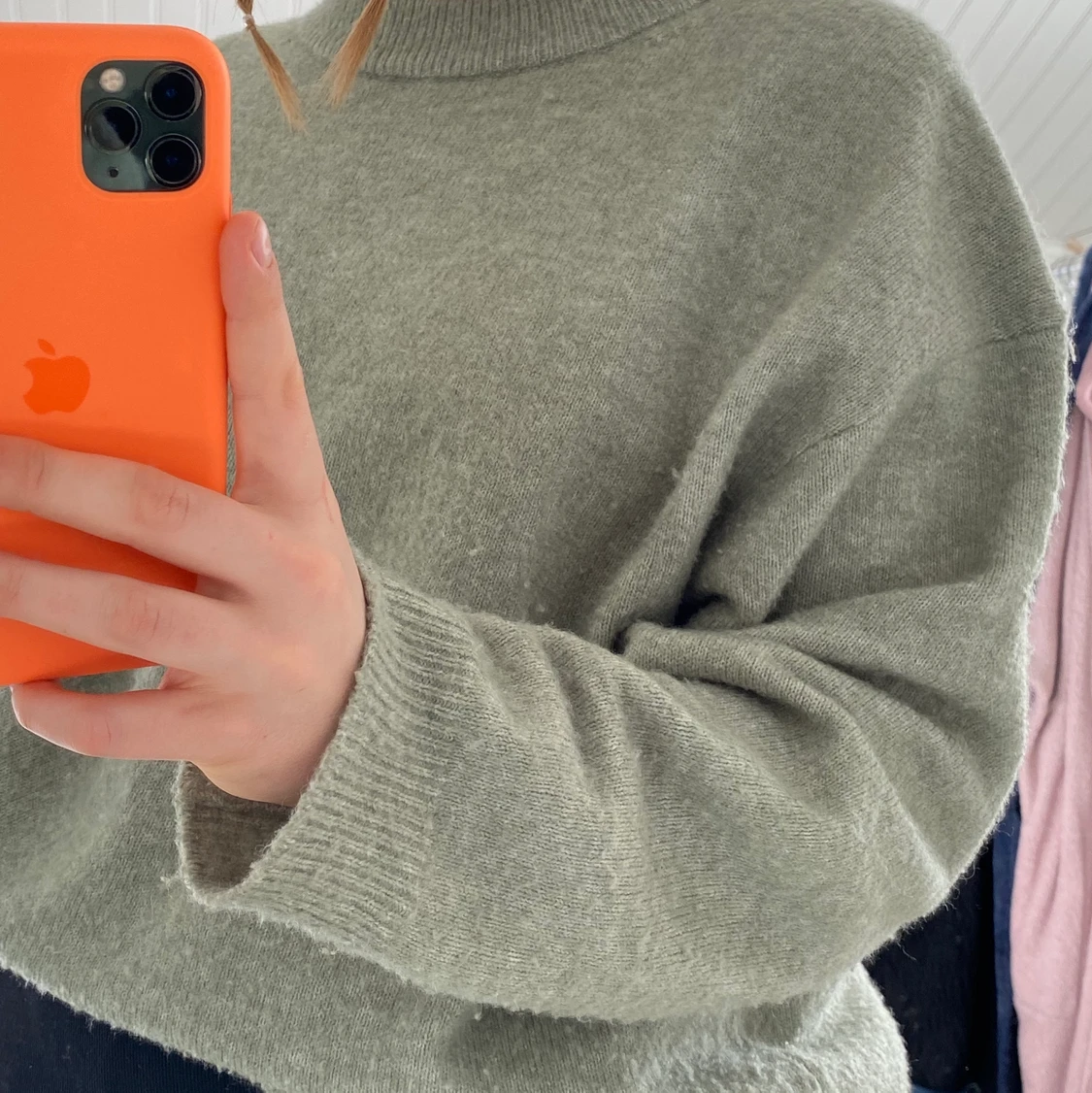 Grön stickad tröja - 91