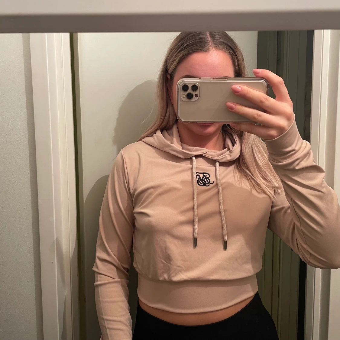 Silksilk beige luvtröja  - 91