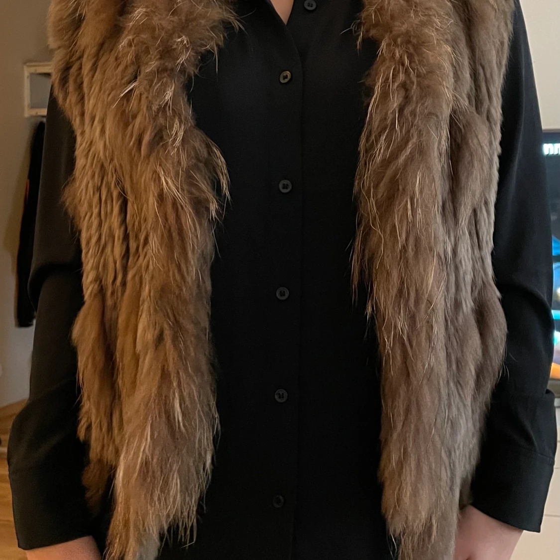 En äkta päls väst, storlek S