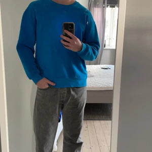 Zara Blå Sweatshirt - En Sweatshirt från Zara, använd väldigt få gånger så i princip i nyskick. 