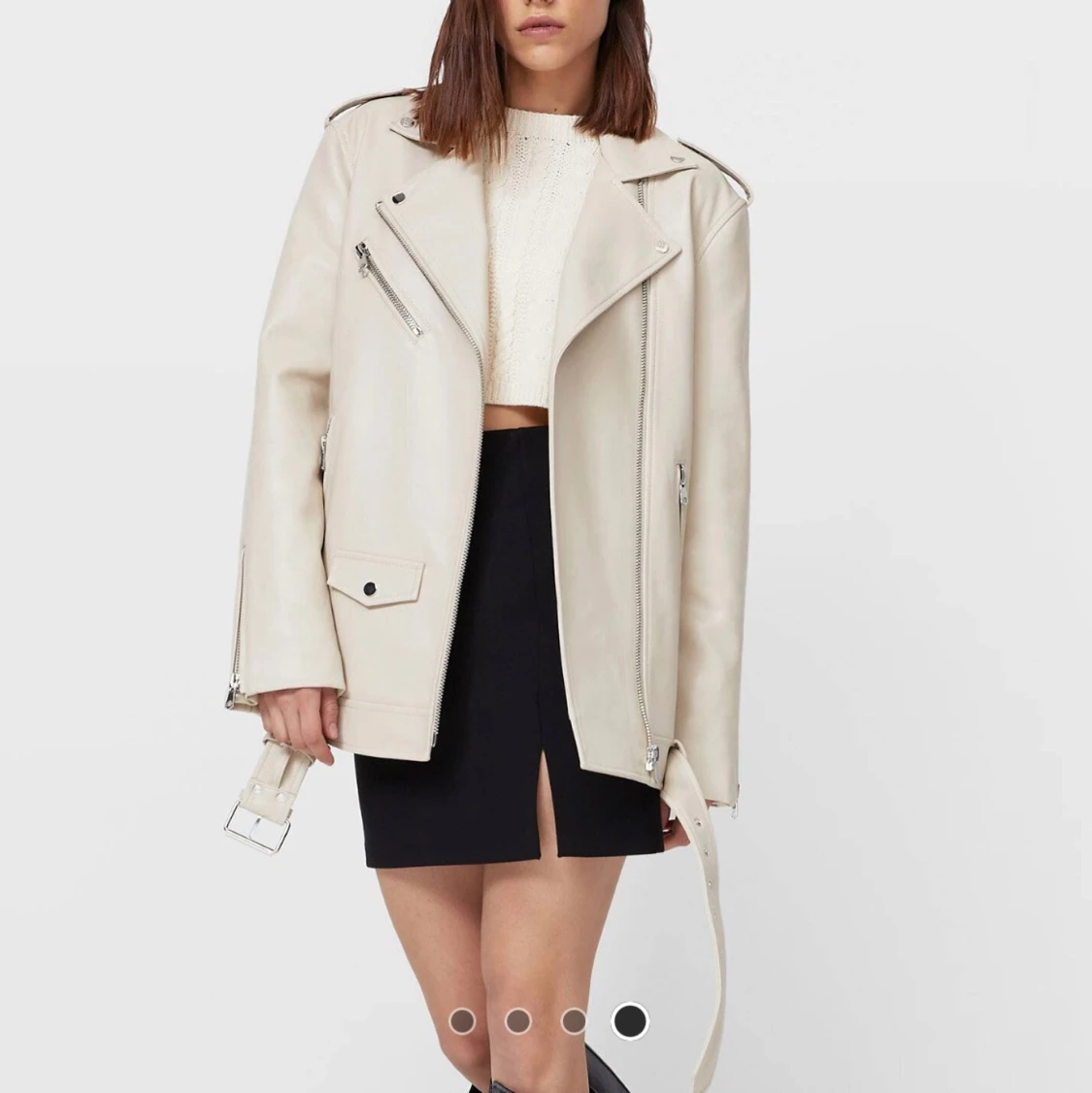 Oversize skinnjacka läderitimation