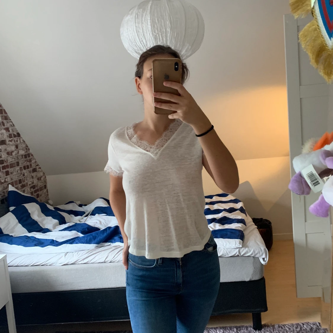 Vit topp, storlek XS/S