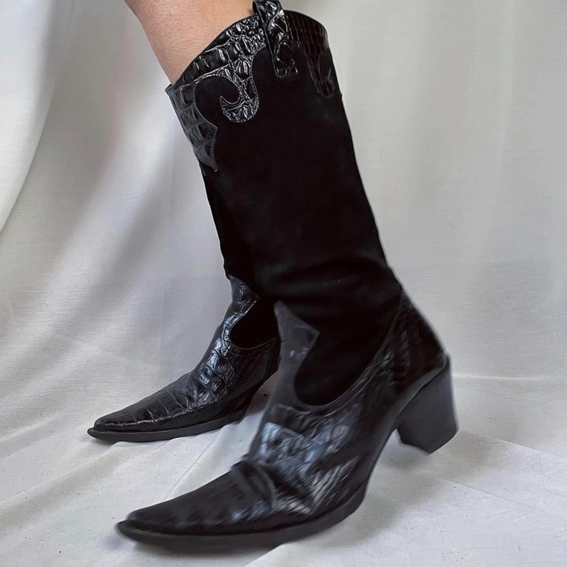 Svarta cowboy boots