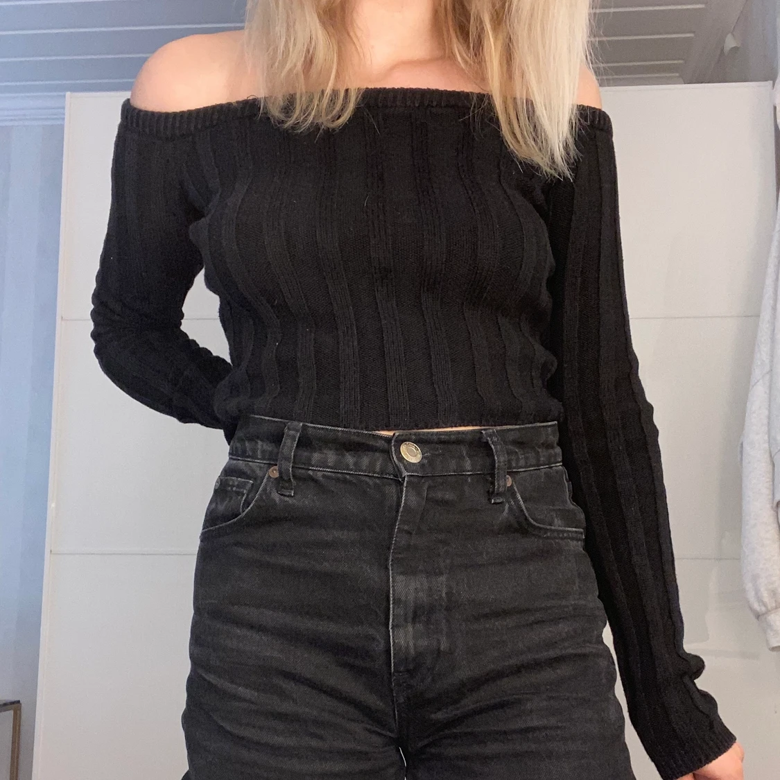 Ribbad offshoulder topp