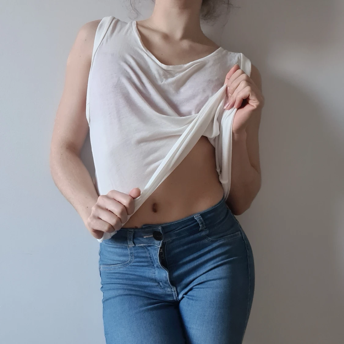 Skönt luftigt vitt oversize linne