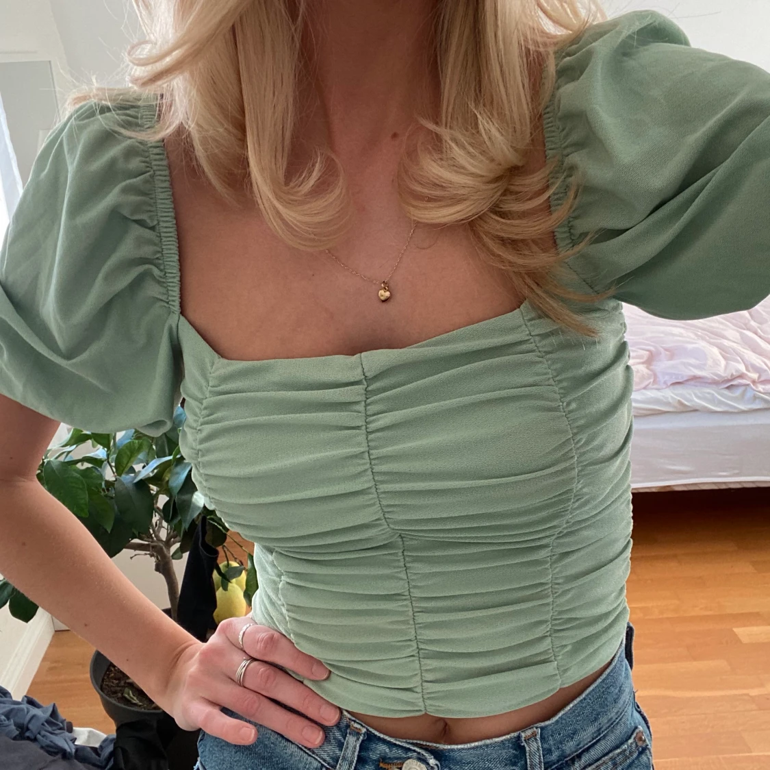 Mintgrön topp - 90