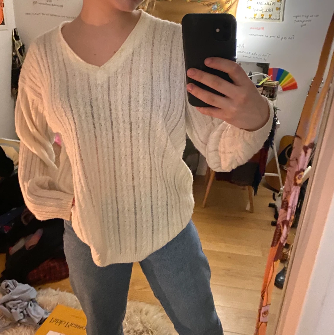 Ribbstickad tröja :)