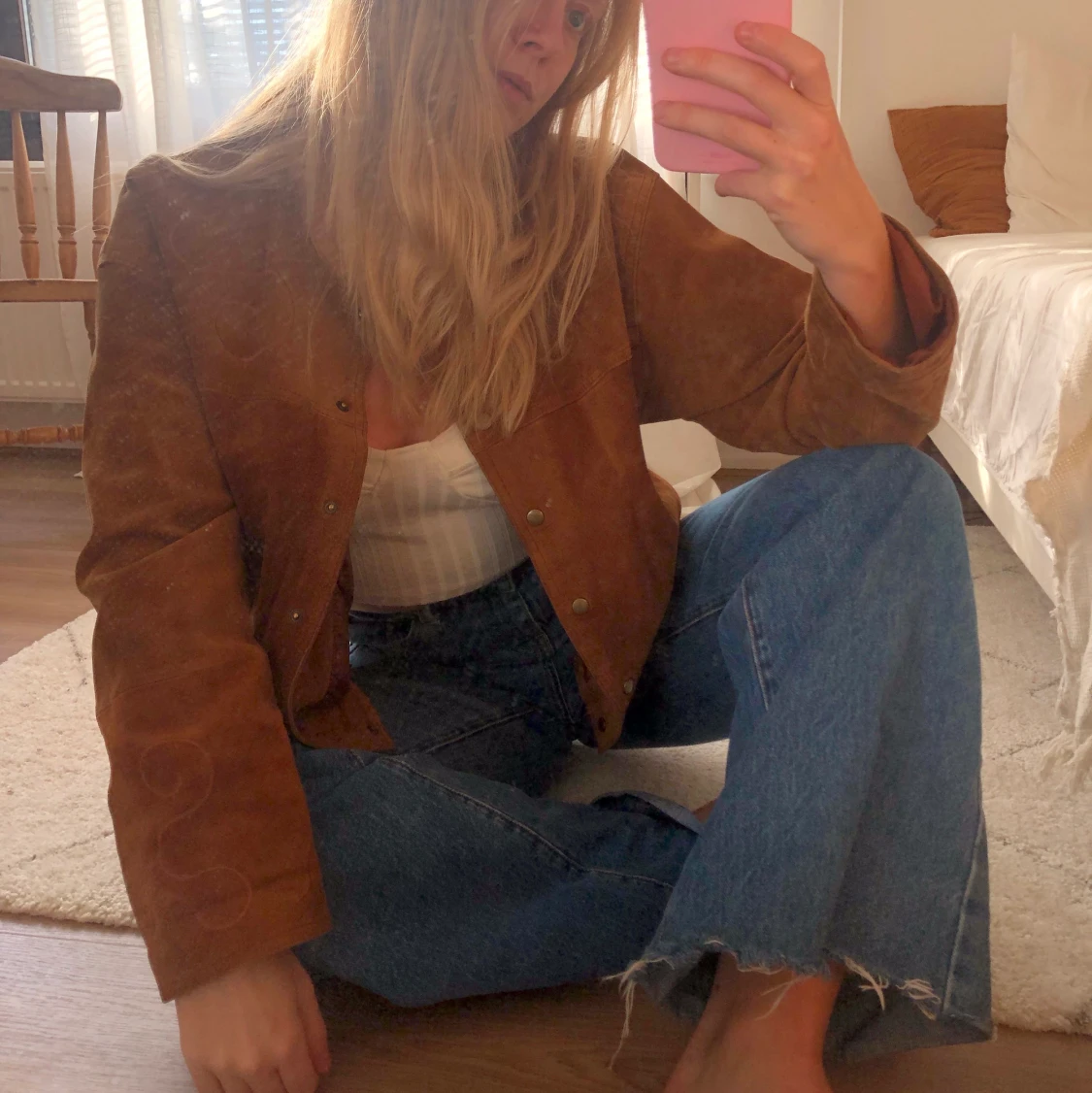 Brun mockajacka vintage  - 90