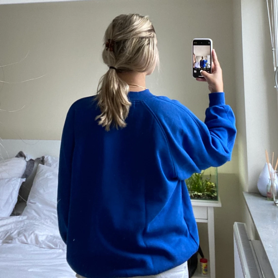 Blå sweatshirt - 90