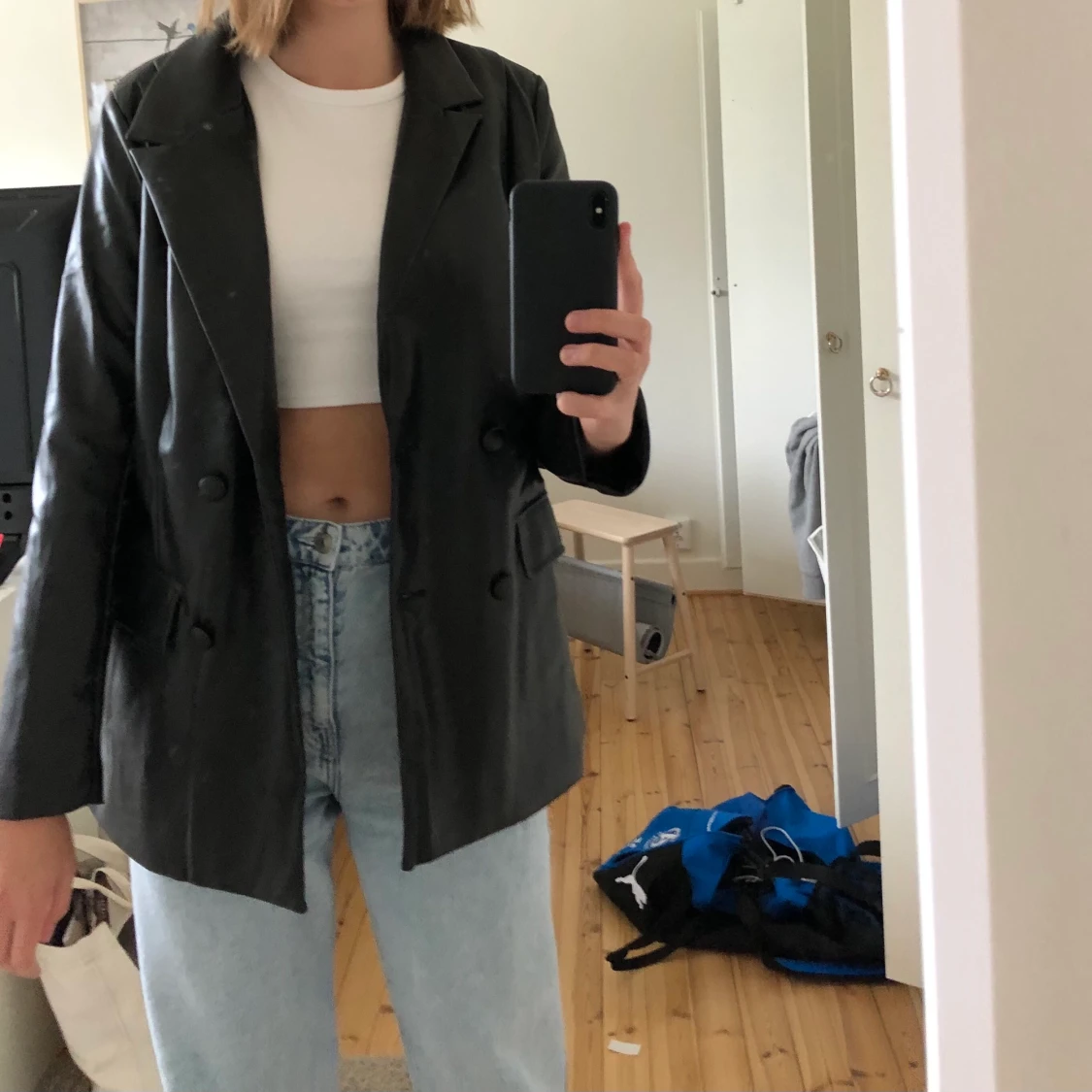 Läder/skinn blazer  - 90