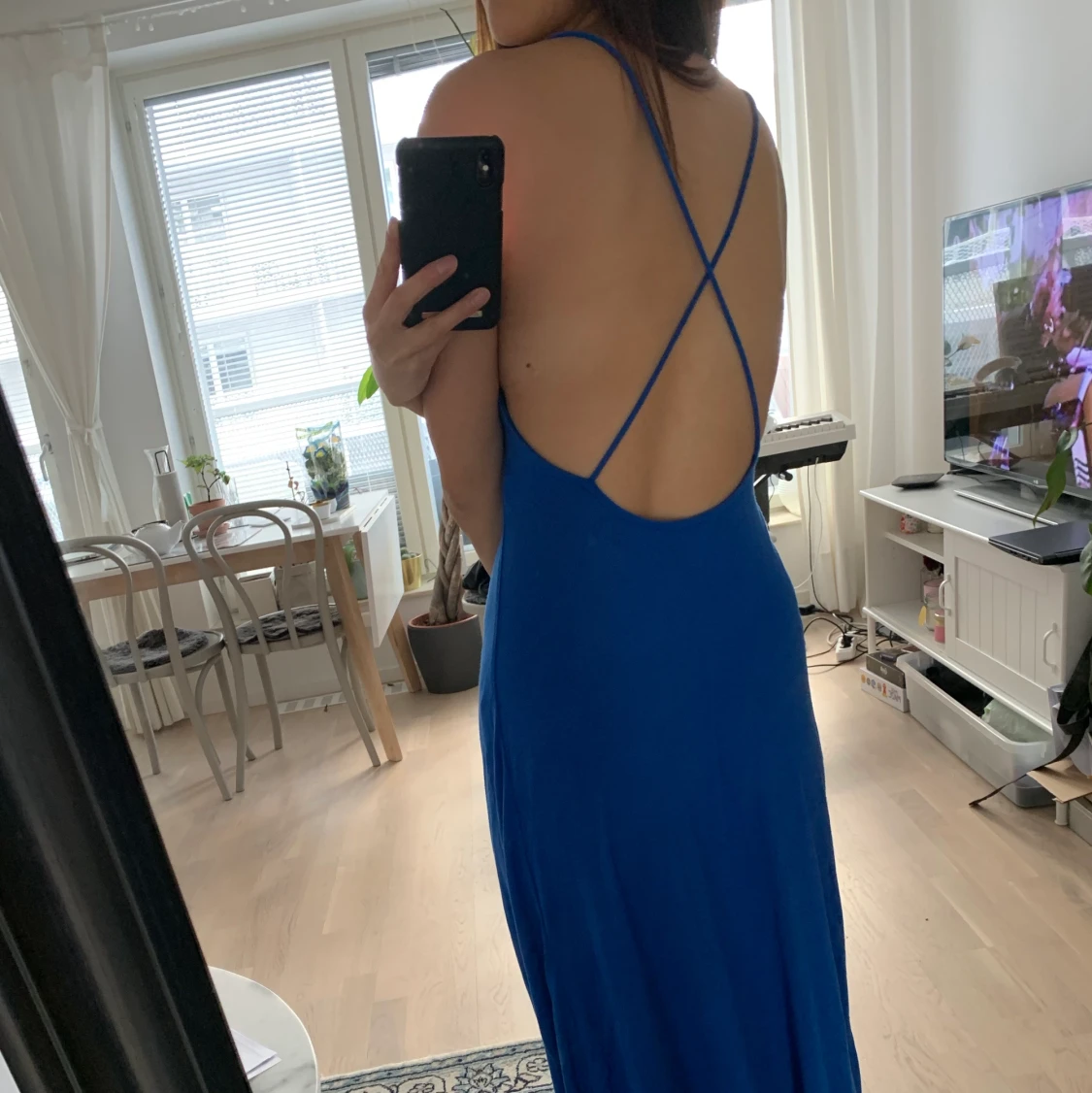 Kornblå långklänning - 90