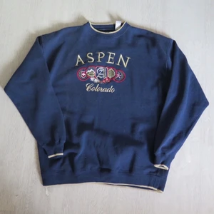 Aspen sweatshirt - Aspen Colorado sweatshirt strl XL. Passar bra som oversize om man har mindre strl :) 66 kr spårbar frakt.  Skicka meddelande vid frågor/fler bilder!  Notera att små defekter kan finnas då den inte är ny. Större brister nämns tydligt i annonsen/visas på bild. OBS! Bud är bindande!!!!!!! 