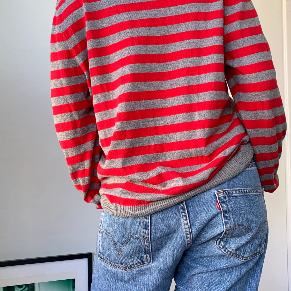 Randig stickad tröja - 90