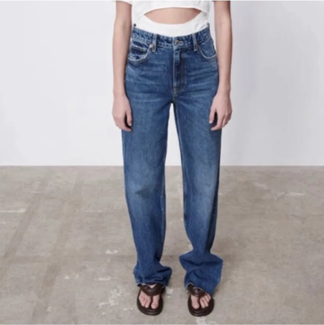 ZARA full length wide jeans