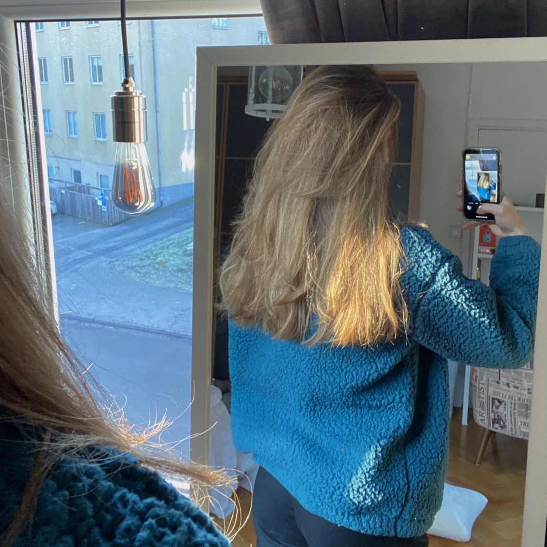 Blå teddyJacka  - 90