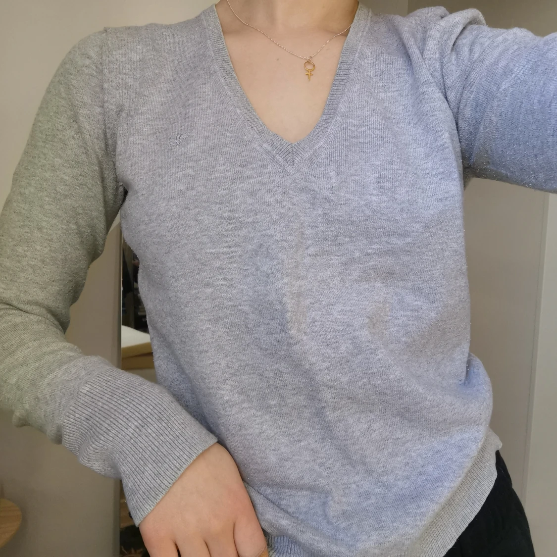 Grå esprit pullover, S