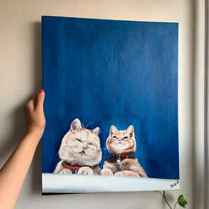 cat painting 🐱💙 painted by me (Anna Schweitz)