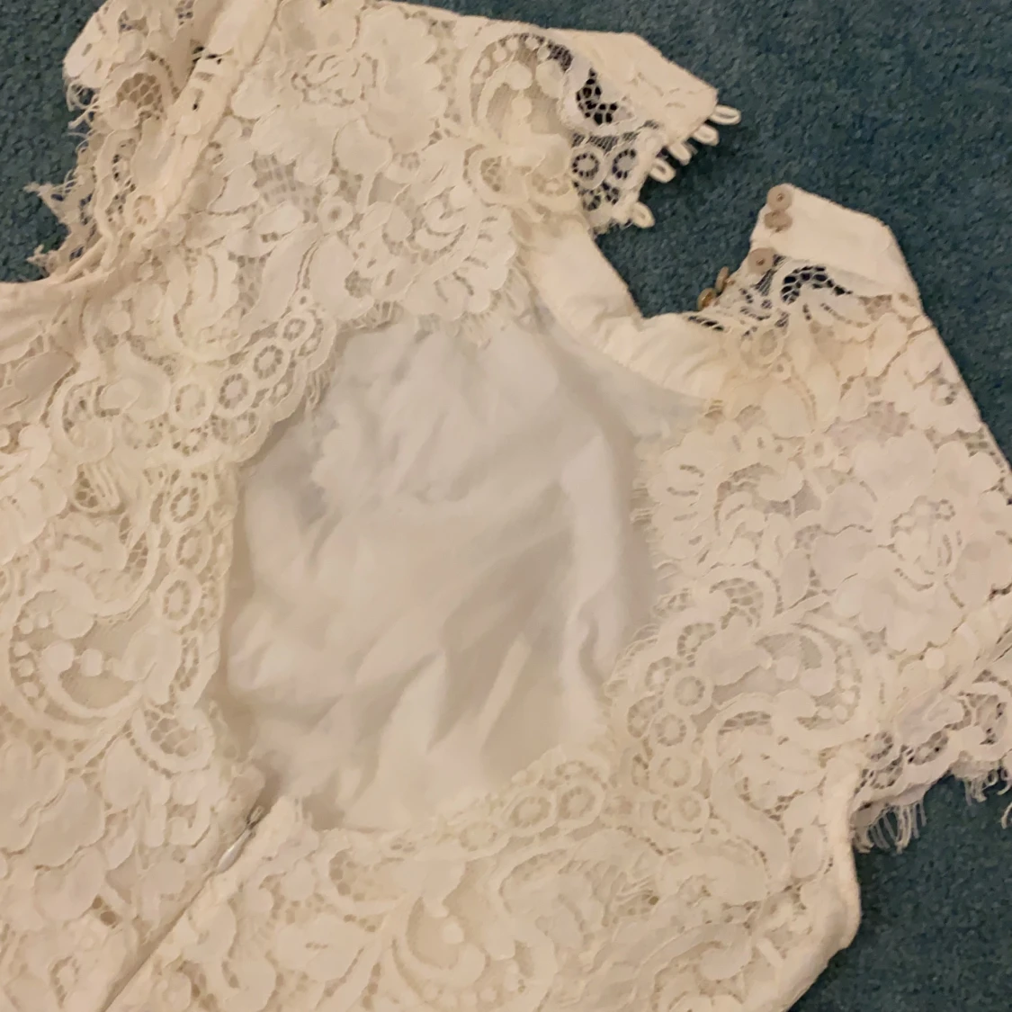 jättefin vit  klänning - 90