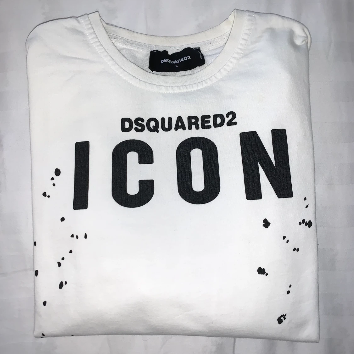 Vit Icon Dsquared2 tröja strl L - 91